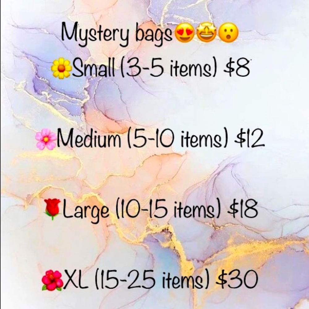 Assorted mystery bags to be posted TOMORROW!!